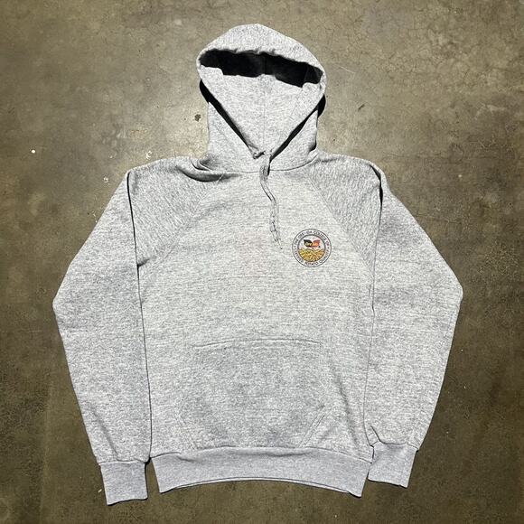 Vintage 70s Ore-Ida College French Fries Grey Raglan Hoodie - Picture 1 of 4